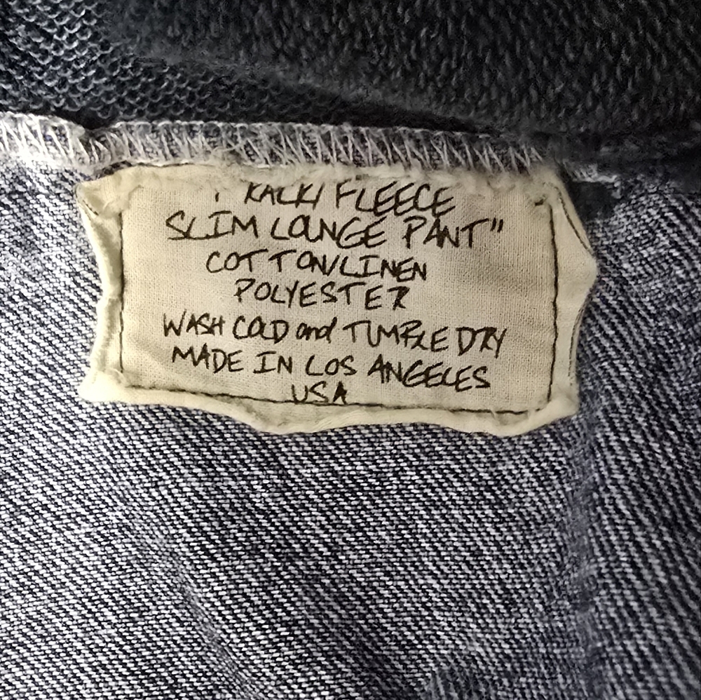 Greg Lauren Distressed Fleece Track Slim Lounge Denim Pant Jacket - Picture 4 of 6